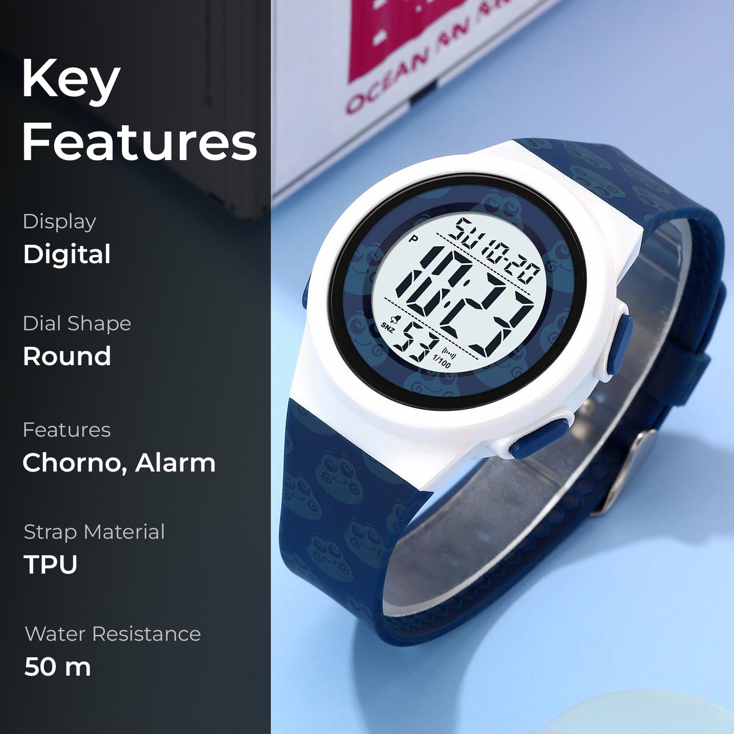 Skmei Digital Dial TPU Strap Watch for Kids - 2286