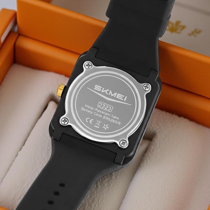 Minimalist Rectangular Analog Wrist Watch with Silicone Strap for Women