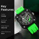 Rolling Watch for Men with Green Silicone Strap and Round Dial for Casual & Formal Wear