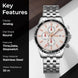 Analog Watch for Men with Silver Stainless Steel Strap and Round Dial for Casual & Formal Wear