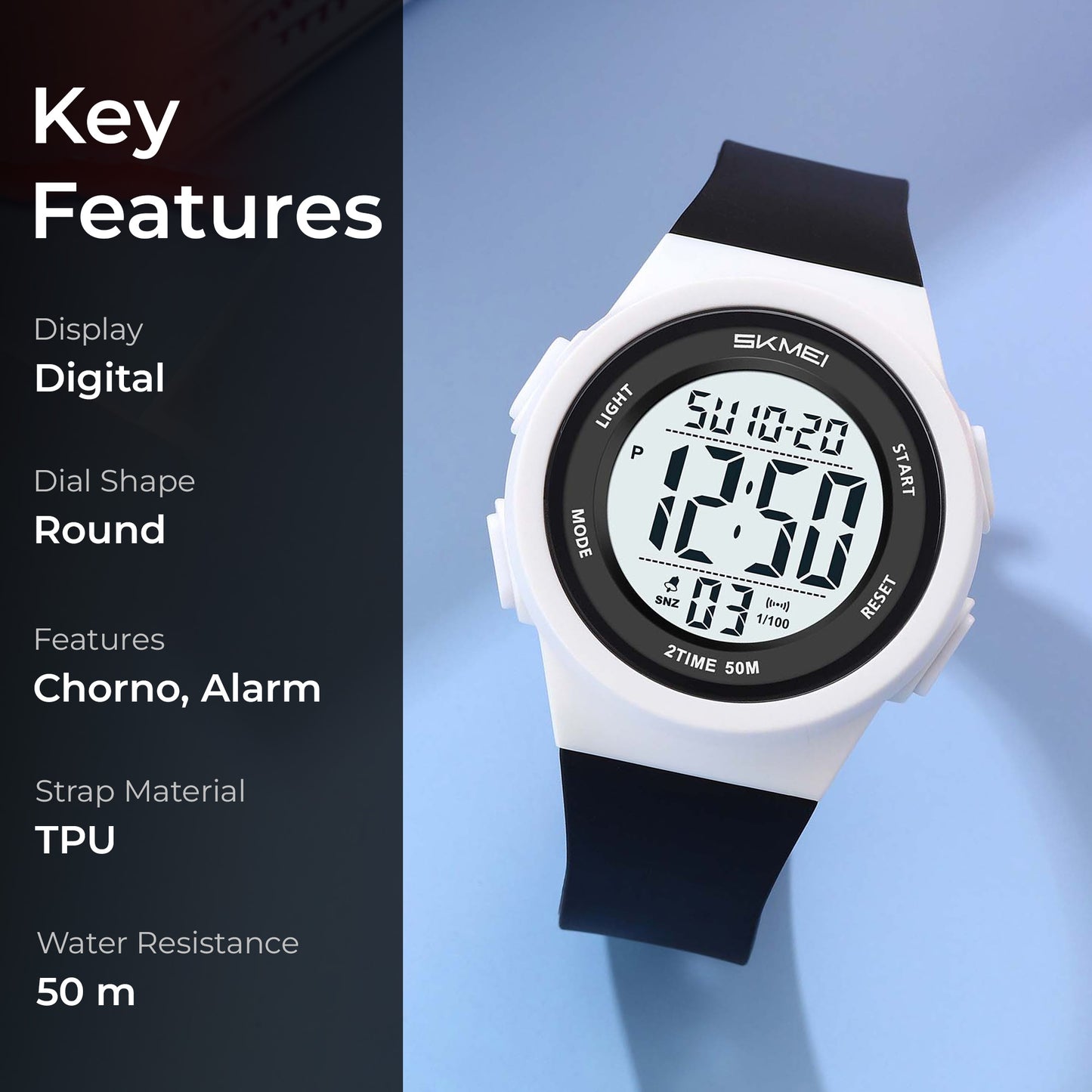 Skmei Digital Dial TPU Strap Watch for Kids - 2286