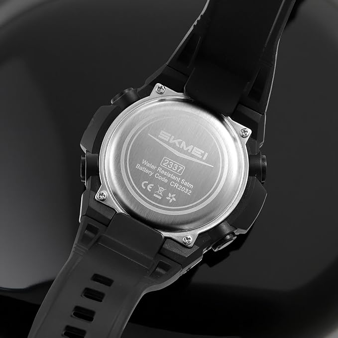 Rugged Digital Sports Watch with Textured Strap for men