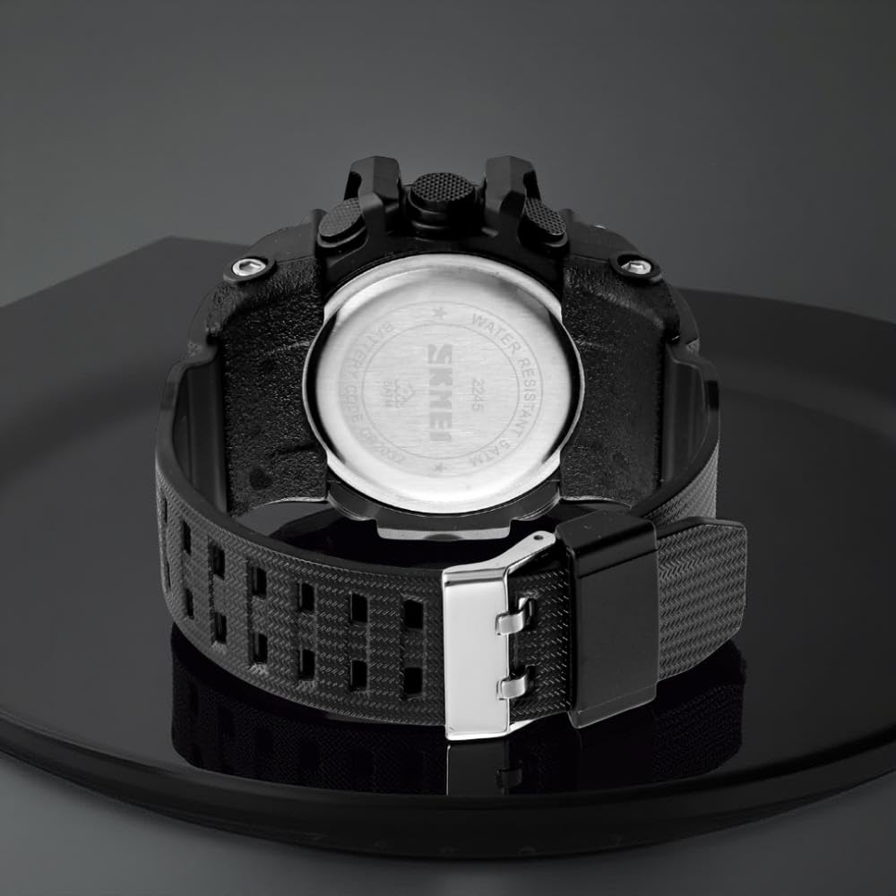 Rugged Digital Sports Watch for Men with Dual Time Display and Outdoor Adventure Style