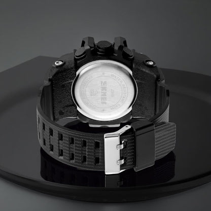 Rugged Digital Sports Watch for Men with Dual Time Display and Outdoor Adventure Style