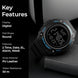 Digital Watch for Men with Black Polyurethane Strap and Round Dial for Casual & Formal Wear