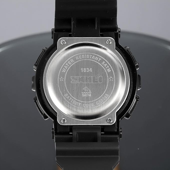 Analog-Digital Watch for Men with Black Silicone Strap and Round Dial for Casual & Formal Wear