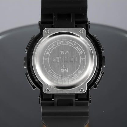 Analog-Digital Watch for Men with Black Silicone Strap and Round Dial for Casual & Formal Wear