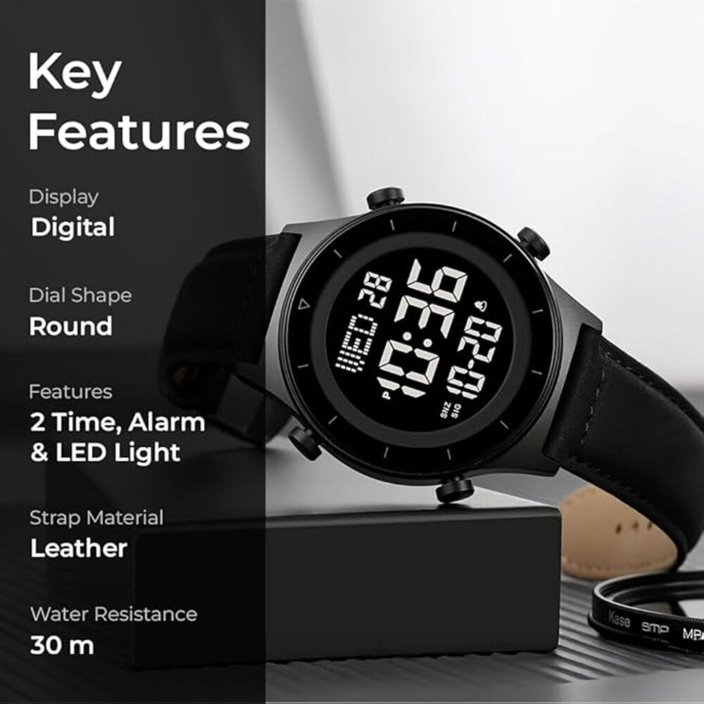 Rugged Digital Sports Watch for Men with Multi Function Display and Outdoor Style