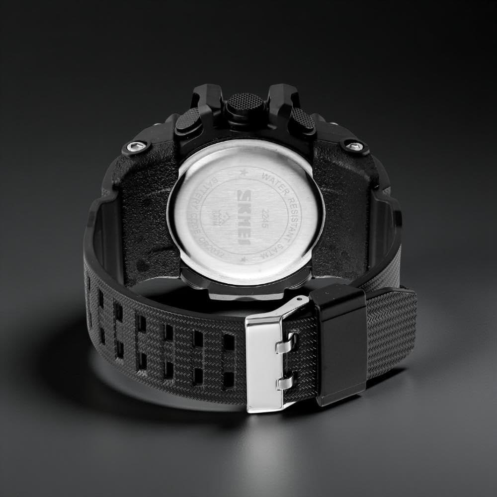 Rugged Digital Sports Watch for Men with Dual Time Display and Outdoor Adventure Style