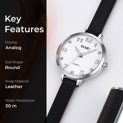 Elegant Analog Quartz Timepiece for women with Crystal Accents and Textured Strap