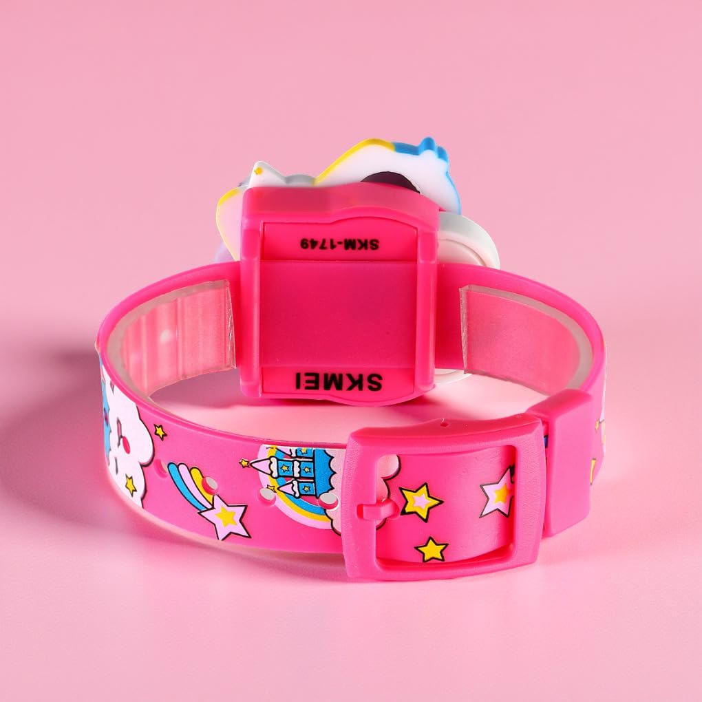 Cute Cartoon Kids Watch with Colorful Strap and Adorable Character Design