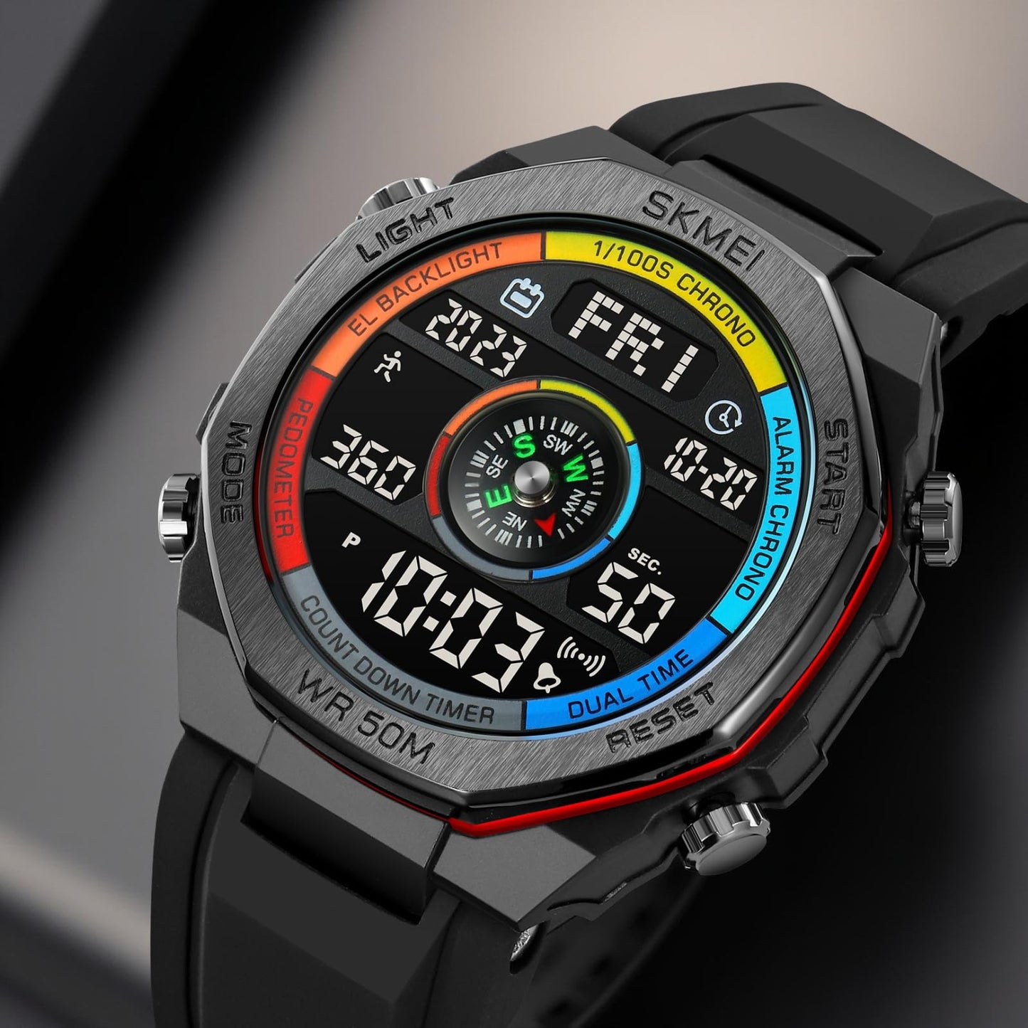 Smart Digital Sports Watch for Men with Multi Function Display and Rugged Outdoor Design