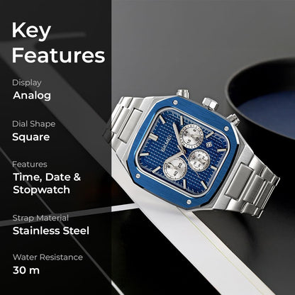 Luxury Chronograph Style Analog Watch for Men with Premium Metal Strap and Bold Designer Dial