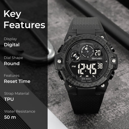 Skmei Digital Dial TPU Strap Watch for Men - 2337