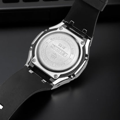 Premium Analog Digital Wrist Watch with Silicone Strap