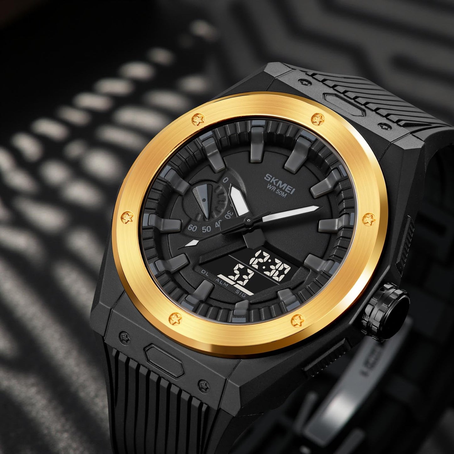 Men's Analog-Digital Sports Watch with Silicone Strap
