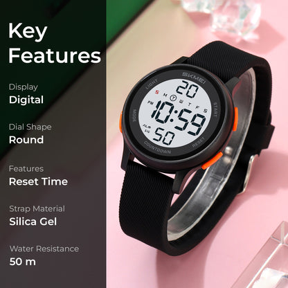 Skmei Digital Dial Silica Gel Strap Watch for Kids - 2427