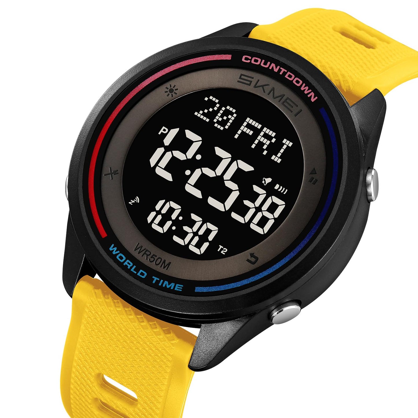 Digital Sports Wrist Watch with Silicone Strap for men