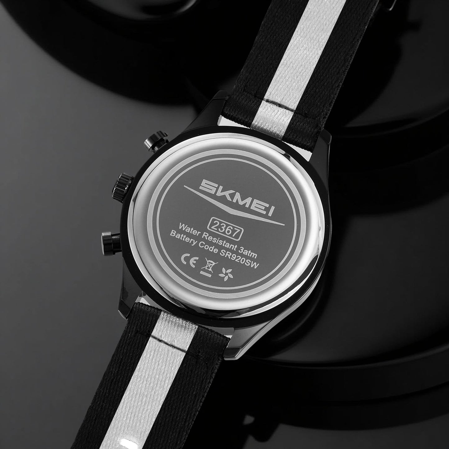 Classic Chronograph Style Analog Watch with Fabric Strap
