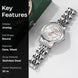 Analog Watch for Women with Silver Stainless Steel Strap and Round Dial for Casual & Formal Wear