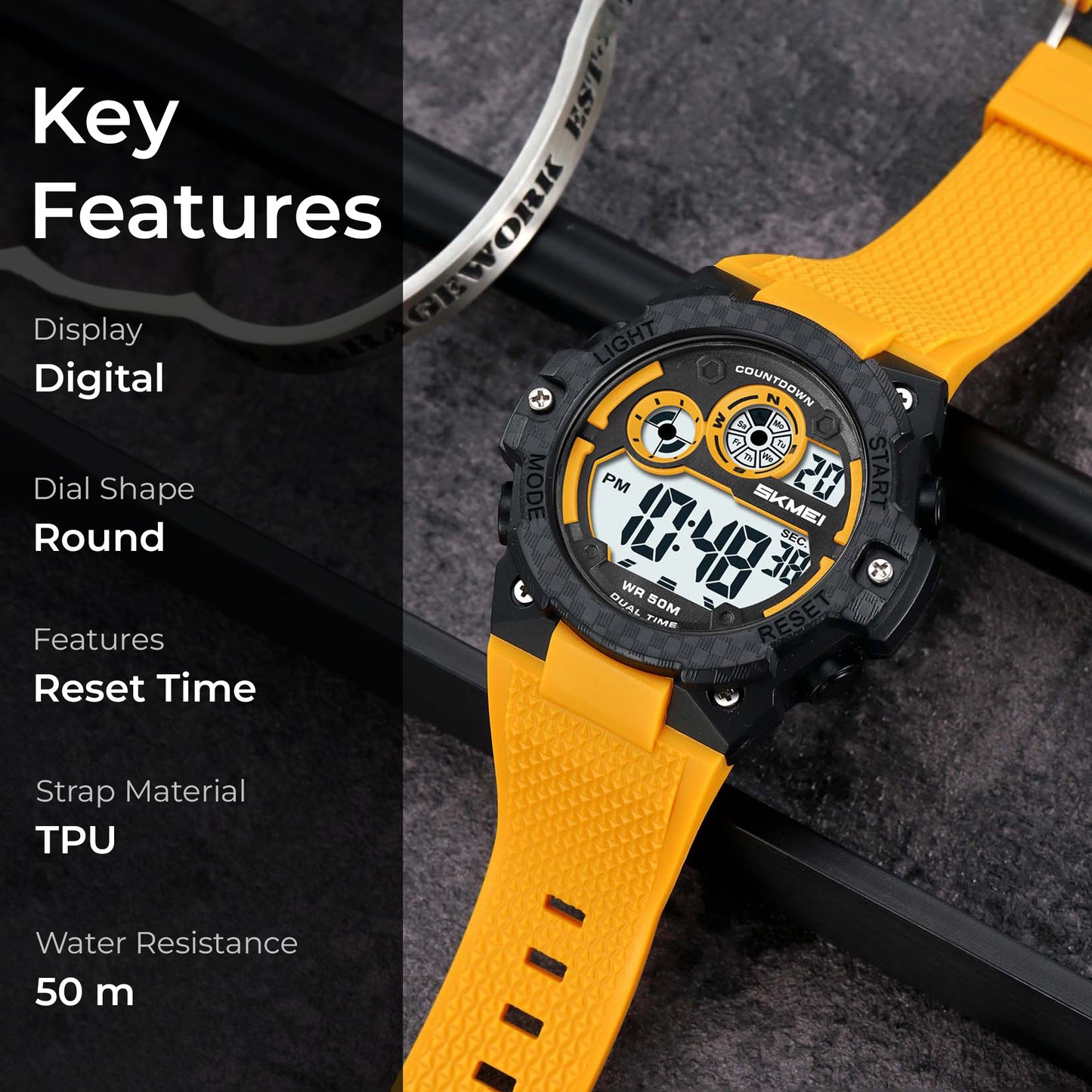 Skmei Digital Dial TPU Strap Watch for Men - 2337