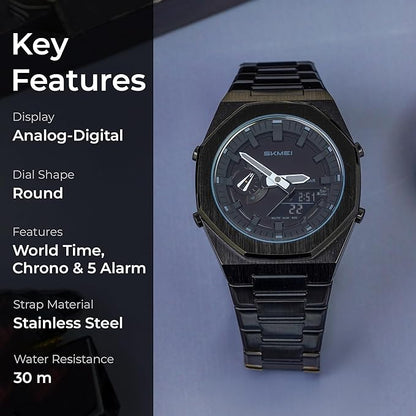 Men Watch Dual-Display Electronic Watch With Luminous 50m Waterproof Watch Fashion Multifunctional Sports Watch For Men