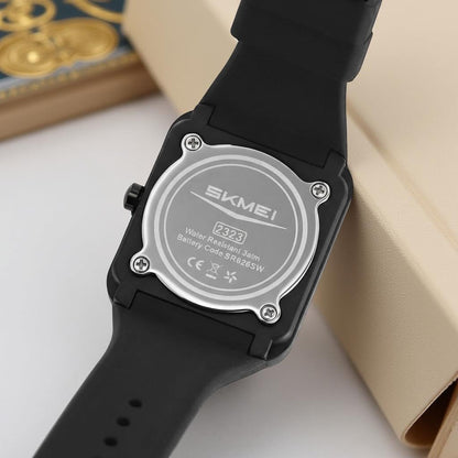 Minimalist Rectangular Analog Wrist Watch with Silicone Strap for Women