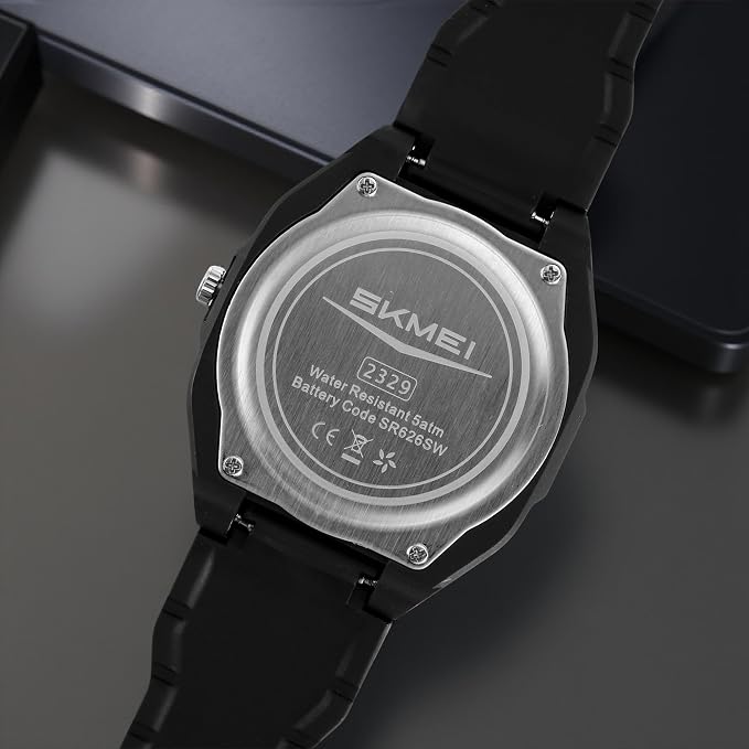 Minimalist Analog Wrist Watch with Textured Strap for men