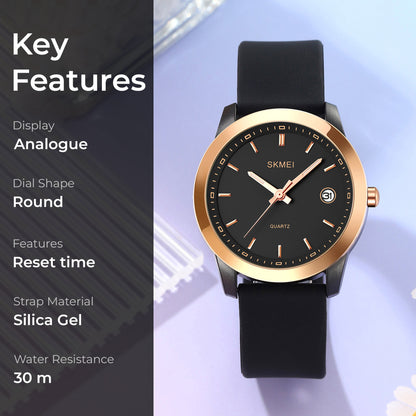 Skmei Quartz Analog Dial Silica Gel Strap Watch for Women - 2319