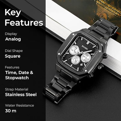 Luxury Chronograph Style Analog Watch for Men with Premium Metal Strap and Bold Designer Dial