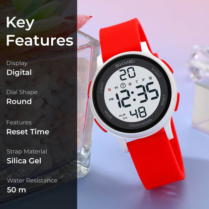 Skmei Digital Dial Silica Gel Strap Watch for Kids - 2427