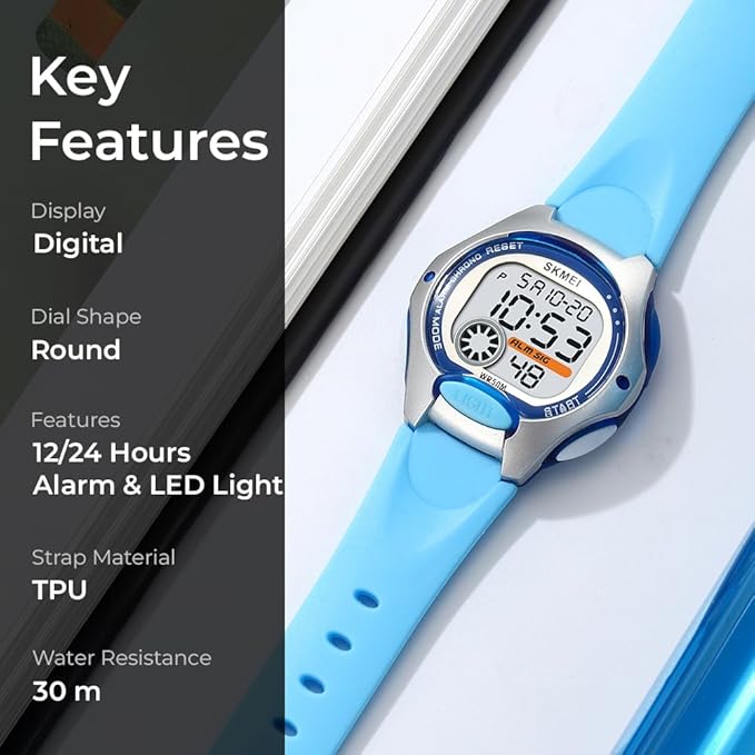 Digital Sports Watch – Red Strap, 50M Water Resistant, Alarm & Stopwatch