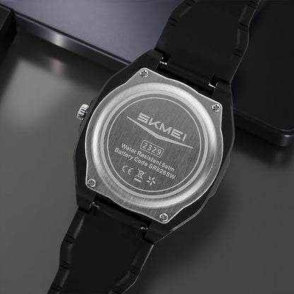 Minimalist Analog Wrist Watch with Textured Strap for men