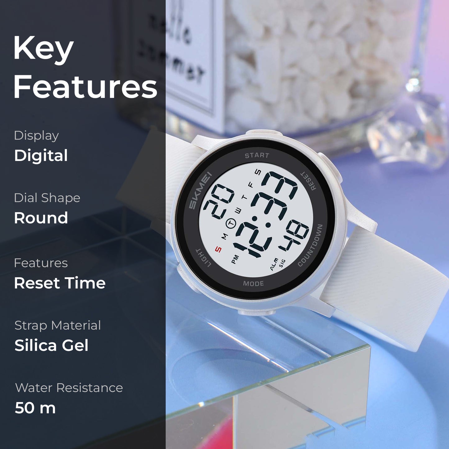 Skmei Digital Dial Silica Gel Strap Watch for Kids - 2427