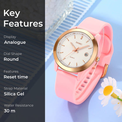 Skmei Quartz Analog Dial Silica Gel Strap Watch for Women - 2319