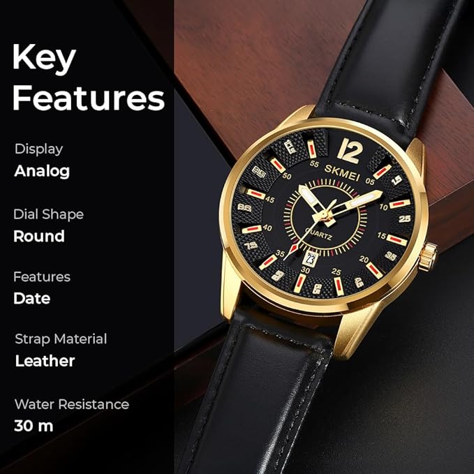 Premium Analog Watch for Men with Elegant Designer Dial and Classic Leather Strap