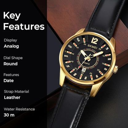 Premium Analog Watch for Men with Elegant Designer Dial and Classic Leather Strap