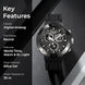 Analog-Digital Watch for Men with Black Silicone Strap and Round Dial for Casual & Formal Wear