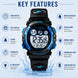 Digital Watch for Kids with Black Polyurethane Strap and Round Dial for Casual & Formal Wear