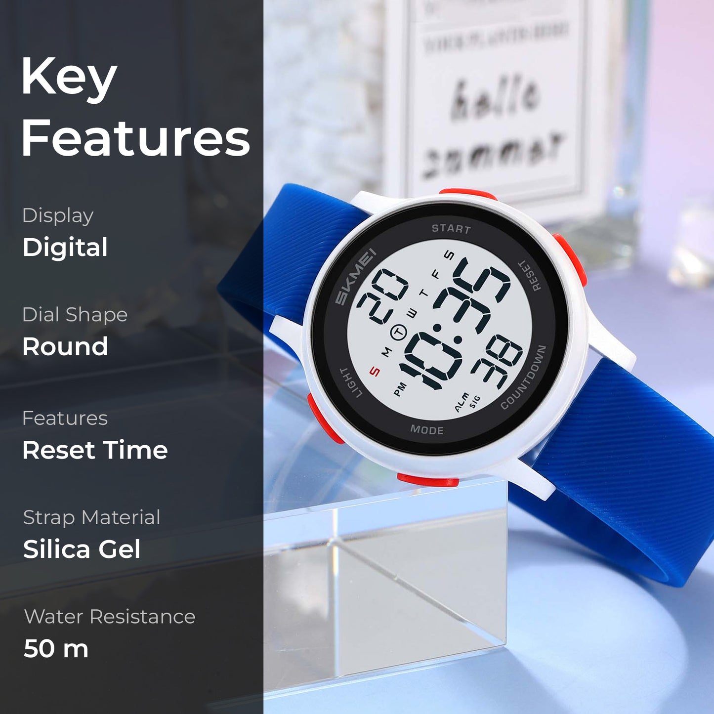 Skmei Digital Dial Silica Gel Strap Watch for Kids - 2427