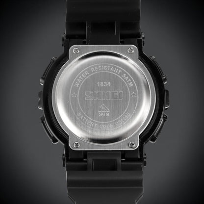 Premium Analog Digital Sports Watch for Men with Round Dial Alarm LED Display and Durable Strap