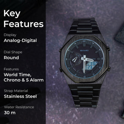 Men Watch Dual-Display Electronic Watch With Luminous 50m Waterproof Watch Fashion Multifunctional Sports Watch For Men