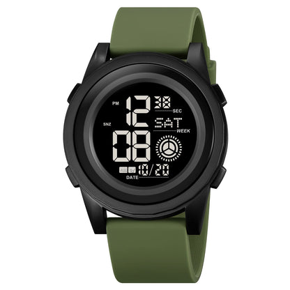 Rugged Digital Sports Wristwatch with Flexible Strap for men