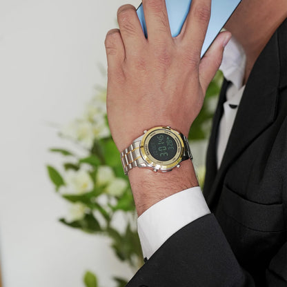 Digital Watch with Stainless Steel Strap for men