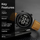 Digital Watch for Men with Brown Leather Strap and Round Dial for Casual & Formal Wear