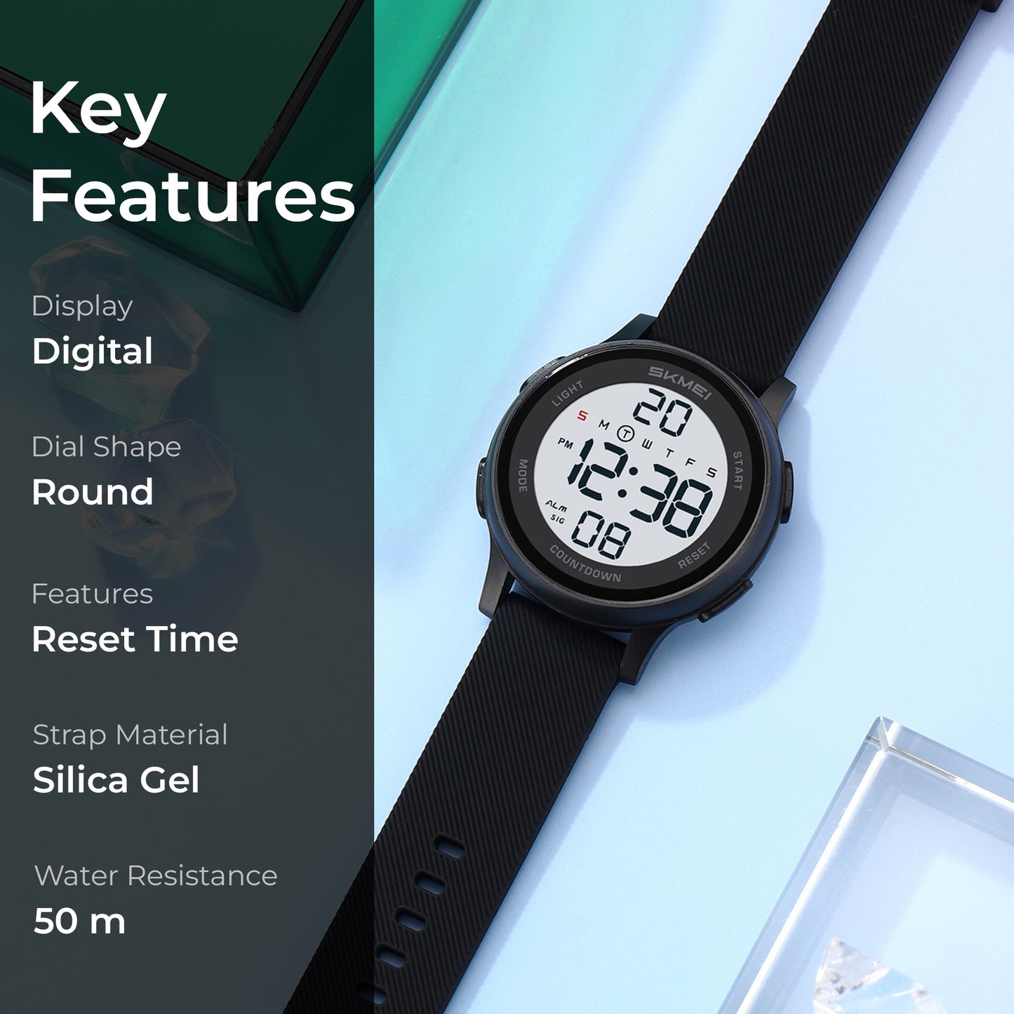 Skmei Digital Dial Silica Gel Strap Watch for Kids - 2427