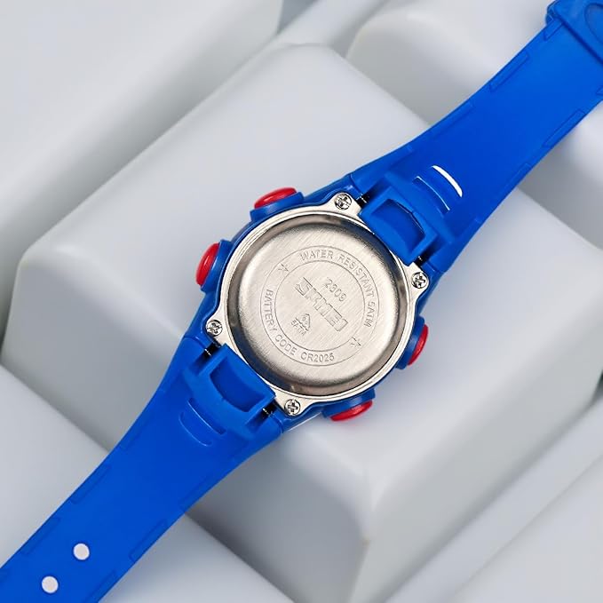 Digital Kids Watch LED Display, Round Dial, Waterproof Sports Watch with Alarm, Date & Comfortable Strap
