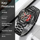 Rolling Watch for Women with Black Metal Strap and Round Dial for Casual & Formal Wear