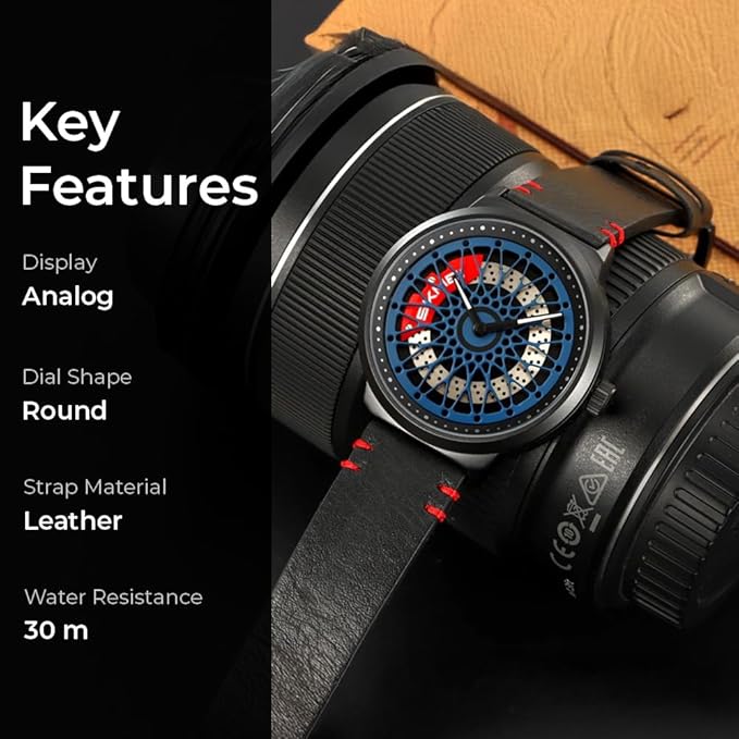 Premium Skeleton Dial Watch for Men – Leather Strap, Designer Mechanical Style Wrist Watch for Casual & Formal Wear