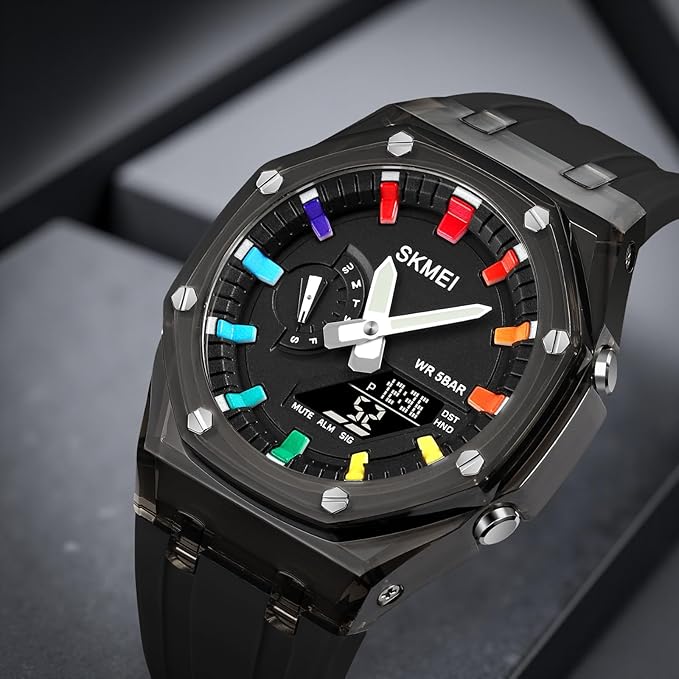 Analog Digital Watch – Multi Function Sports Watch with LED Display, Alarm, Stopwatch & Durable Strap